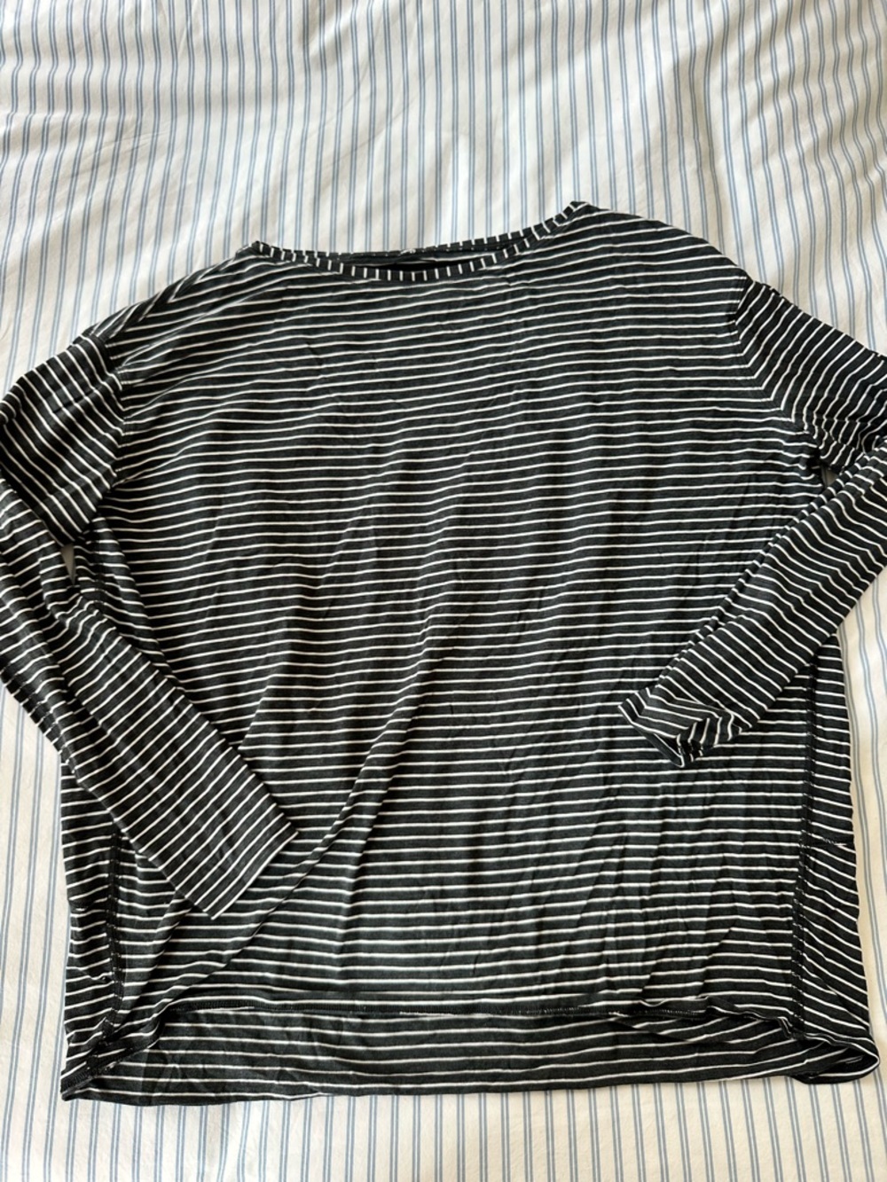 lululemon athletica Black & White Striped Long-Sleeve Tee